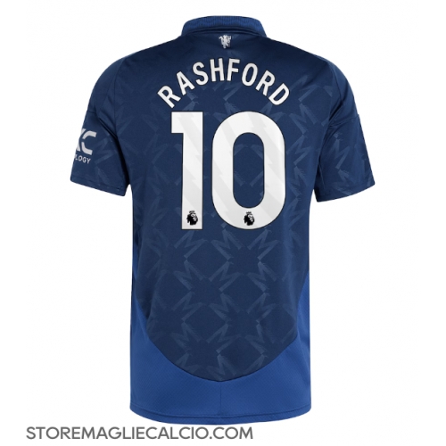 Manchester United Marcus Rashford #10 Maglia Gara Trasferta Repliche 2024-25 Maniche Corte Manchester United Marcus Rashford #10 Maglia Gara Trasferta Repliche 2024-25 Maniche Corte